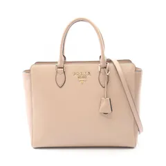 プラダ PRADA トートバッグ ピンクベージュ サフィアーノレザー ガレリア 2wayトートバッグ レディース Used A