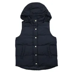 美品 studio CLIP スタジオクリップ 2way フーデッド 中綿 ベスト ジャケット アウター ブルゾン M 紺 ネイビー レディース 古着 中古 USED