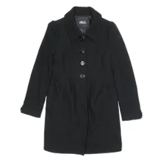 美品 JILLSTUART ジルスチュアート ステンカラーコート ウール ツイード ジャケット アウター S 黒 ブラック レディース 古着 中古 USED