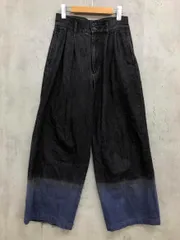 AIVER アイバー 加工バギー スラックス デニムパンツ sizeS/ブラック/ブルー ■■ メンズ