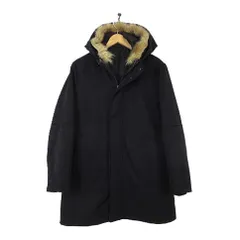 コムサデモードメン COMME CA DU MODE MEN 3way ジャケット マウンテンパーカー ナイロン ウール 中綿 ブルゾン thermolite ライナー付 コヨーテファー フード M 黒 ブラック