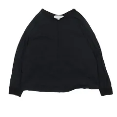 美品 23AW Audrey and john wad オードリーアンドジョンワッド コットン 長袖 Tシャツ プルオーバー クルーネック カットソー F 黒 レディース 古着 中古 USED