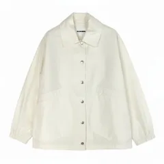 12a23 JIL SANDER ジルサンダー 2024年 バックロゴ ブルゾン ジャケット ライトアウター J04AM0001 32 クリーム レディース 女性用ta1のサムネイル