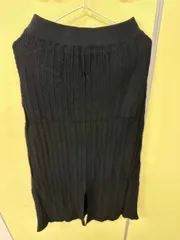 春秋 ヘリンボーン柄 ニット ロングスカート ポケット付き ko1