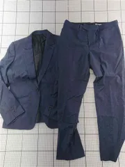 ◇ Θ ヒルトン HILTON ストレッチスーツ セットアップ ネイビー メンズ 15号 E  【1601070015919】