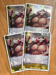 エドワード・ニューゲート　黄色　白ひげ　ラメ　フォイル　ミラー　海賊旗　4枚セット