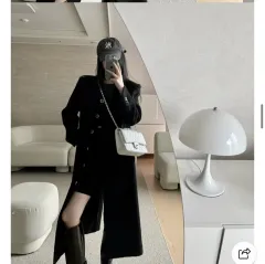 冬 レディース ロング ツイード ウール コート ジャケット