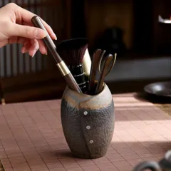 【新品未使用】粗陶器茶器、六紳士セット、家庭用、黒檀製、カンフー茶器アクセサリー、茶スプーン