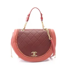 シャネル CHANEL ショルダーバッグ マトラッセ レッド/ワインレッド ラムスキン（羊革） マトラッセ 2wayチェーンショルダー レディース Used A