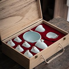 新品未使用】中国茶器 茶道具セット 陶器 ギフトボックス付き 汝窯天 