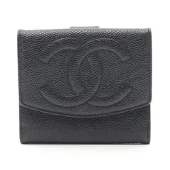 シャネル CHANEL Wホック財布 ココマーク ブラック レザー ココマーク Wホック財布 レディース Used A