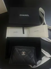 (デパートフルセット) CHANEL シャネル クラシック カードスロット キャビア ブラック 名刺 トレカホルダー
