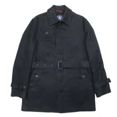 良品 J.PRESS ジェイプレス ベルテッド 中綿 ライナー ロング ステンカラー コート ジャケット アウター L 黒 ブラック メンズ 古着 中古 USED