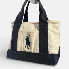 良品 POLO RALPH LAUREN トートバッグ キャンバス ポロ刺繍
