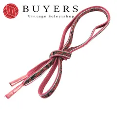 【中古】 帯締め 平組 両面 正絹(金銀糸除く) ピンク系 シルバー ブラック レッド 布張り お洒落 小物 和装 呉服 和服 きもの レディース 女性