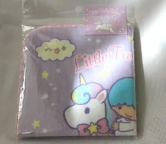 リトルツインスターズ ミニハンドタオル エンジェル 紫 タオル　プチタオル　TS22-03