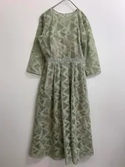 LAGUNAMOON ラグナムーン シアー トライアングルパターンフレアー 結婚式二次会 ドレス ワンピース sizeM/グリーン ■■◎レディース