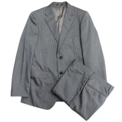 美品 COMME CA ISM コムサイズム セットアップ スーツ ジャケット ブレザー パンツ スラックス ピンストライプ 総裏 M グレー メンズ 古着 中古 USED