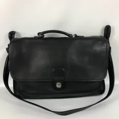 美品 コーチ 2way ビジネスバッグ ターンロック レザー 黒