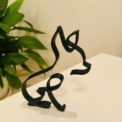 猫のシルエット 積層合板 置物 オブジェ - メルカリ