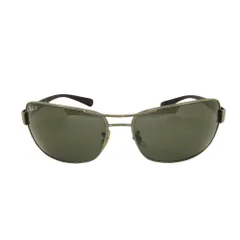 良品 Ray-Ban レイバン サングラス 眼鏡 メガネ アイウェア ダブルブリッジ RB3379 イタリア製 黒 ブラック ガンメタル 緑 グリーン メンズ 古着 中古 USED