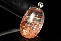 【１点物】シルバー925◇たっぷり針内包 ブロンズルチルクォーツ　27x17mm　オーバル ペンダントトップ パワーストーン 天然石 _PC9013