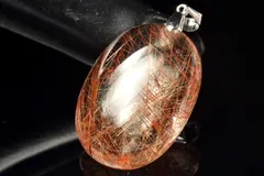 【１点物】シルバー925◇たっぷり針内包 ブロンズルチルクォーツ　31x22mm　オーバル ペンダントトップ パワーストーン 天然石 _PC9014