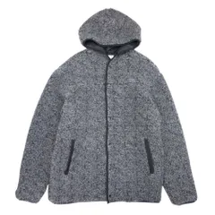 良品 LANVIN en Bleu ランバンオンブルー フーディ フーデッド ボアジャケット ブルゾン アウター 48 グレー メンズ 古着 中古 USED