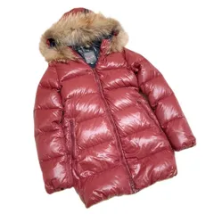 【美品】DUVETICA ダウンコート 38 レディース ラクーンファー グースダウン ワインレッド ブルガリア製