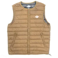 美品 DANTON ダントン インナー ダウン ベスト ジャケット ブルゾン ナイロン ロゴ JD-8752 サイズ40 茶 ブラウン レディース 古着 中古 USED