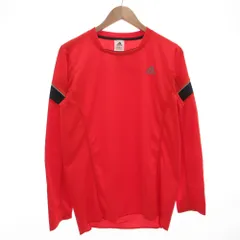 アディダス adidas ドライシャツ Tシャツ 長袖 ロンT ロゴプリント スポーツウエア O オレンジ /GV