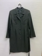 20. レリアン セットアップ　ジャケット　スカート　モスグリーン　サイズ11 毛　キュプラ　ベルト付　薄手