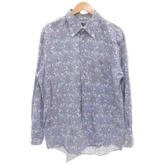 23区 オンワード樫山 ボタンダウンシャツ 長袖 BD 大きいサイズ 3L 青 ブルー 白 ホワイト 花柄 /GV