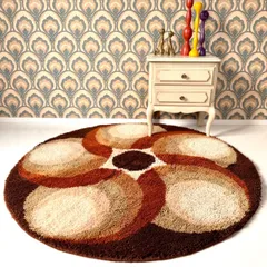 DESSO 130cm サークルラグ ヴィンテージラグ スペースエイジ ミッドセンチュリー 北欧 レトロモダン 60s 70s カーペット