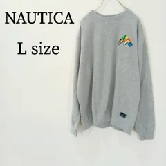NAUTICA ノーティカ メンズ トップス スウェット トレーナー クルーネック 長袖 ロングスリーブ オーバーサイズ ゆるダボ 刺繍 ロゴ L
