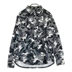 サイズ：5 PEARLY GATES パーリーゲイツ  長袖ポロシャツ カモフラ 迷彩 総柄 グレー系 [240101604428] ゴルフウェア メンズ ストスト