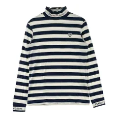 サイズ：1 PEARLY GATES パーリーゲイツ  ハイネック 長袖Tシャツ ボーダー柄 ネイビー系 [240101610541] ゴルフウェア レディース ストスト