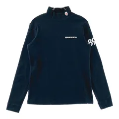 サイズ：2 PEARLY GATES パーリーゲイツ  裏起毛 ハイネック 長袖Tシャツ  ネイビー系 [240101610544] ゴルフウェア レディース ストスト