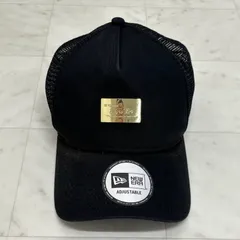 ®️NEW ERR ニューエラ キャップ 9FORTY A-Frame ブラック ゴールドメタルプレート メッシュキャップ アジャスター付き 帽子