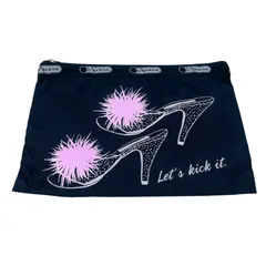 レスポートサック ヒール柄 ポーチ ブラック ピンク 横26×縦19 Let’s kick it.