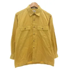 バーバリーズ Burberrys ヴィンテージ シャツ ブラウス 長袖 M 襟裏チェック マスタード 黄 イエロー /AE