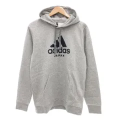 アディダス adidas タグ付き パーカー フーディ 長袖 プルオーバー ロゴ プリント グレー GH7782 /AE