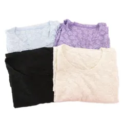 パーソンズ PERSON'S 長袖カットソー まとめ 4点セット プルオーバー 花柄 M 白 ホワイト 紫 パープル 他 /GV