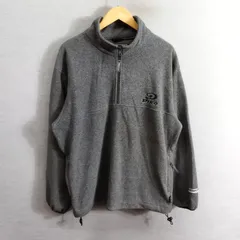 PIKO ピコ フリース ジャケット プルオーバー ハーフジップ ロゴ 刺繍 平成 レトロ Y2K サーフ 古着 グレー系 L ドローコード ドロスト A540のサムネイル
