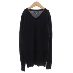 ポロ バイ ラルフローレン Polo by Ralph Lauren ニット セーター 長袖 Vネック ポニー刺繍 ウール 160 紺 ネイビー /GV