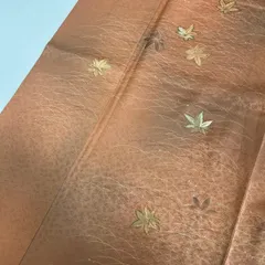 付下げ 刺繍 紅葉 一つ紋 上品な加工 正絹 着物 MK-3268