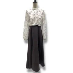 新品 未使用 タグ付き PROPORTION BODY DRESSING フラワードッキングワンピース フレア シアー 花柄 121-4240910 白 エクリュ 茶色 ブラウン Mサイズ レディース 春 ゴーゴー古着マルイ北千住店 23 No.1569