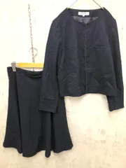 NATURAL BEAUTY BASIC ナチュラルビューティーベーシック セレモニー セットアップ ジャケット スカート スーツ sizeL/紺 ■■ レディース