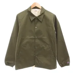 チャンピオン CHAMPION 美品 コーチジャケット M 裾ドロスト ナイロン カーキ /AE