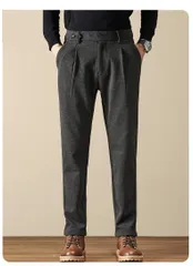 スラックス 即購入OK メンズ スリムパンツ パンツ ゴルフウェア 微起毛 厚手 ウール混パンツ ロングパンツ ビジネス 細身 通勤 シンプル おしゃれ 春 秋 イージーパンツ カジュアル 洗える junpai05